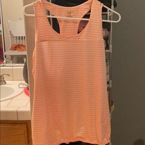 Orange striped workout tank